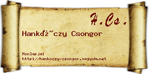 Hankóczy Csongor névjegykártya